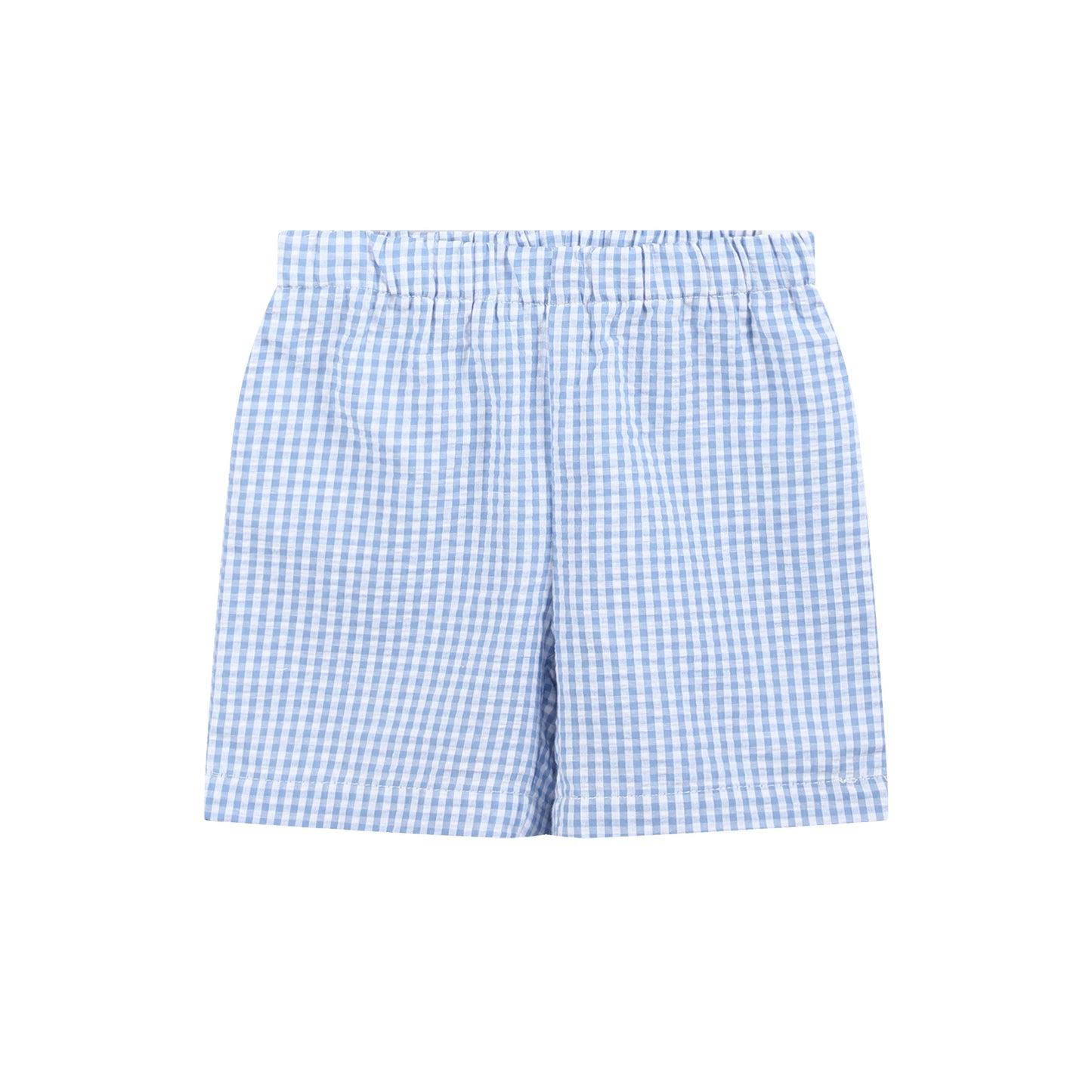 Blue Gingham Crawfish Smocked Shirt and Shorts Set