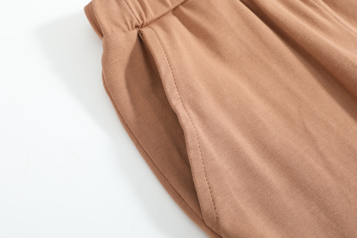 Sand Beige Reindeer Shirt and Brown Pants Set