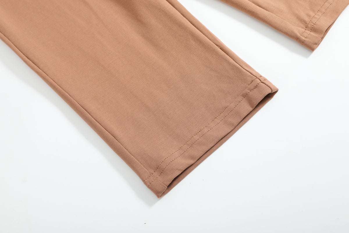 Sand Beige Reindeer Shirt and Brown Pants Set