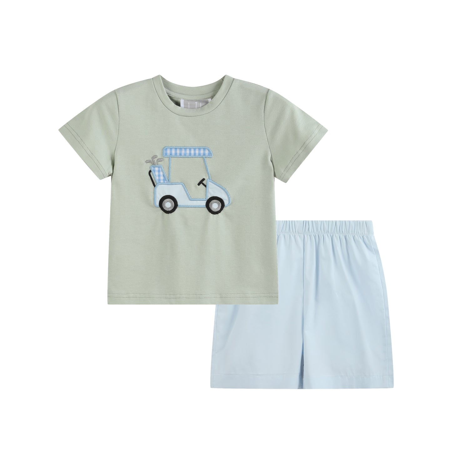 Misty Blue Golf Cart Shirt and Shorts
