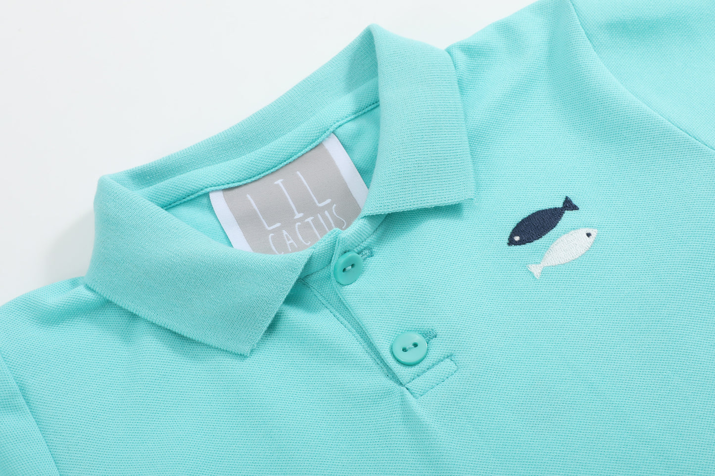 Blue Green Fish Golf Polo Shirt