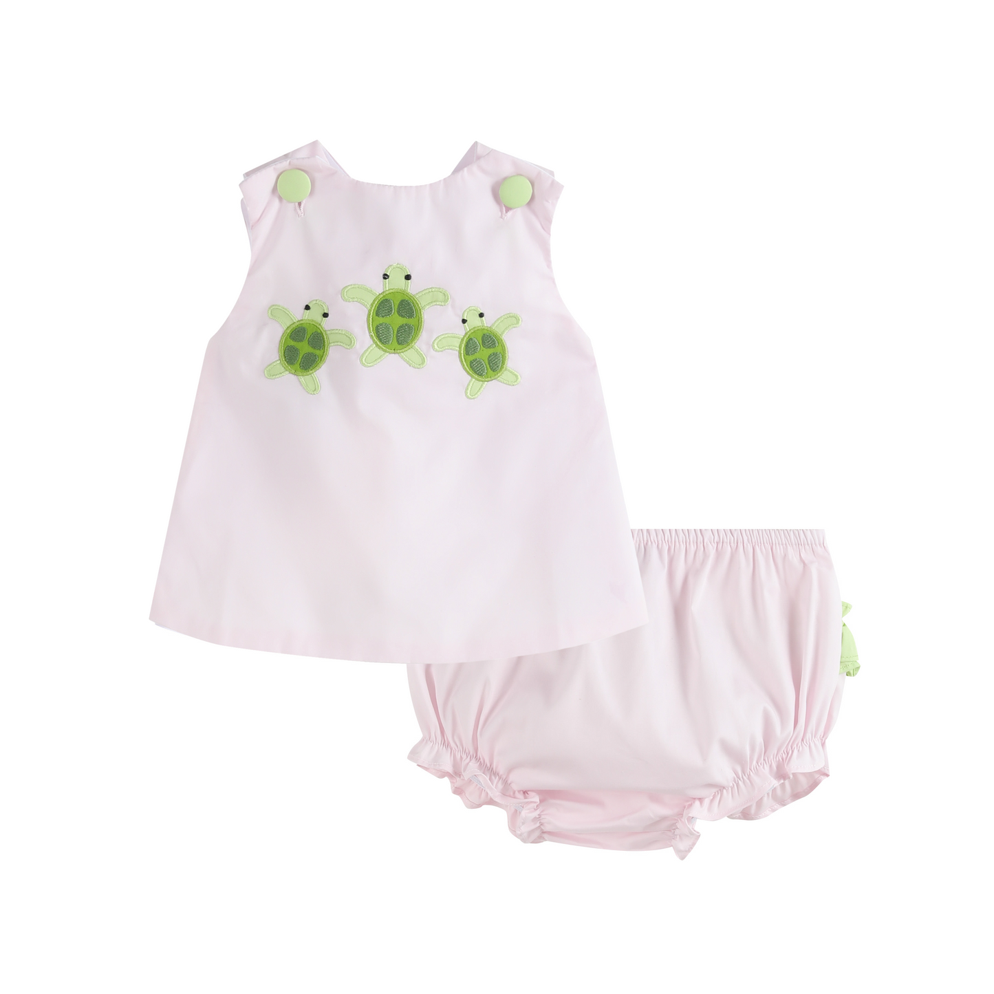 Pink Baby Turtles Crossback Top and Bloomer Set