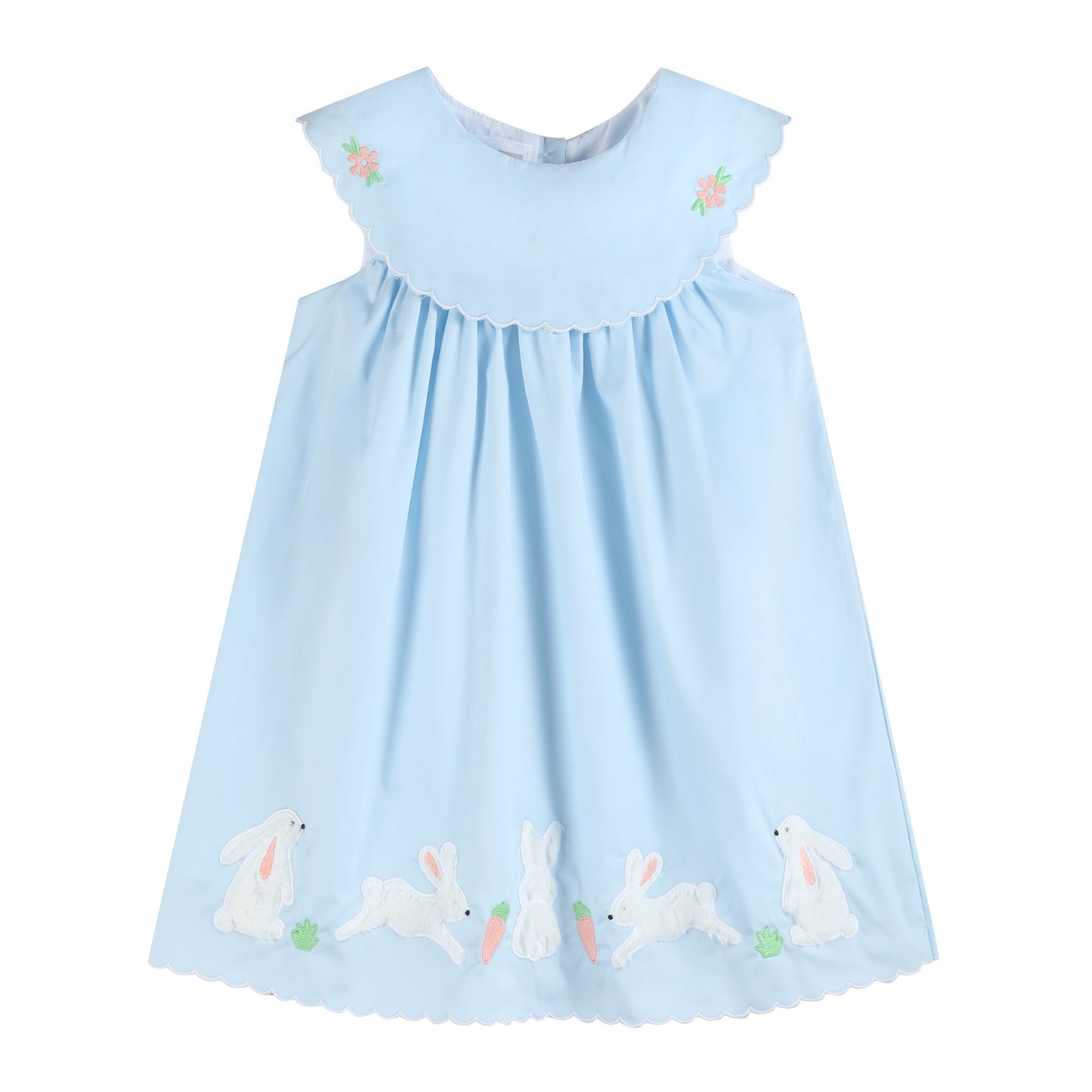 Light Blue Bunny and Flowers Dress