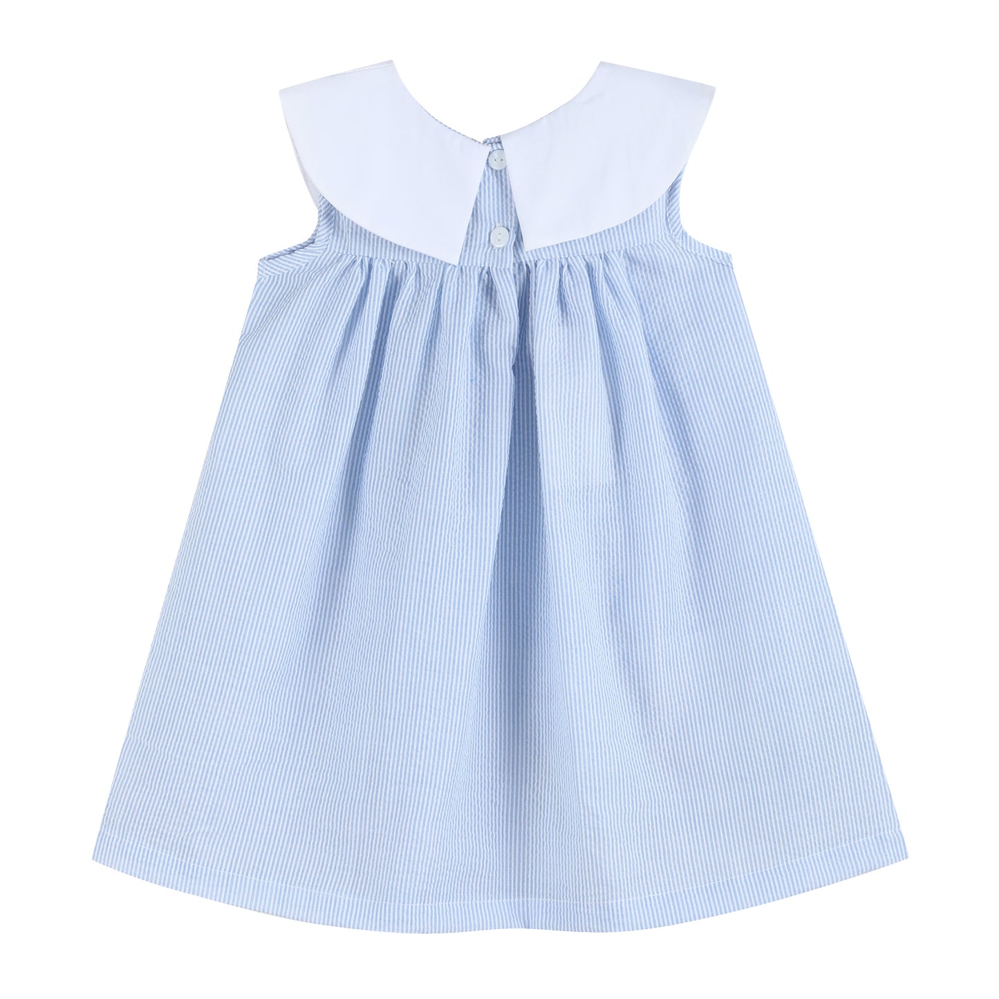 Blue Bunnies Seersucker Yoke Dress