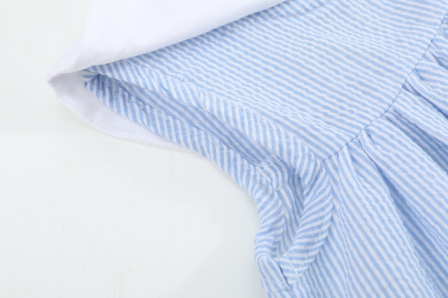 Blue Bunnies Seersucker Yoke Dress