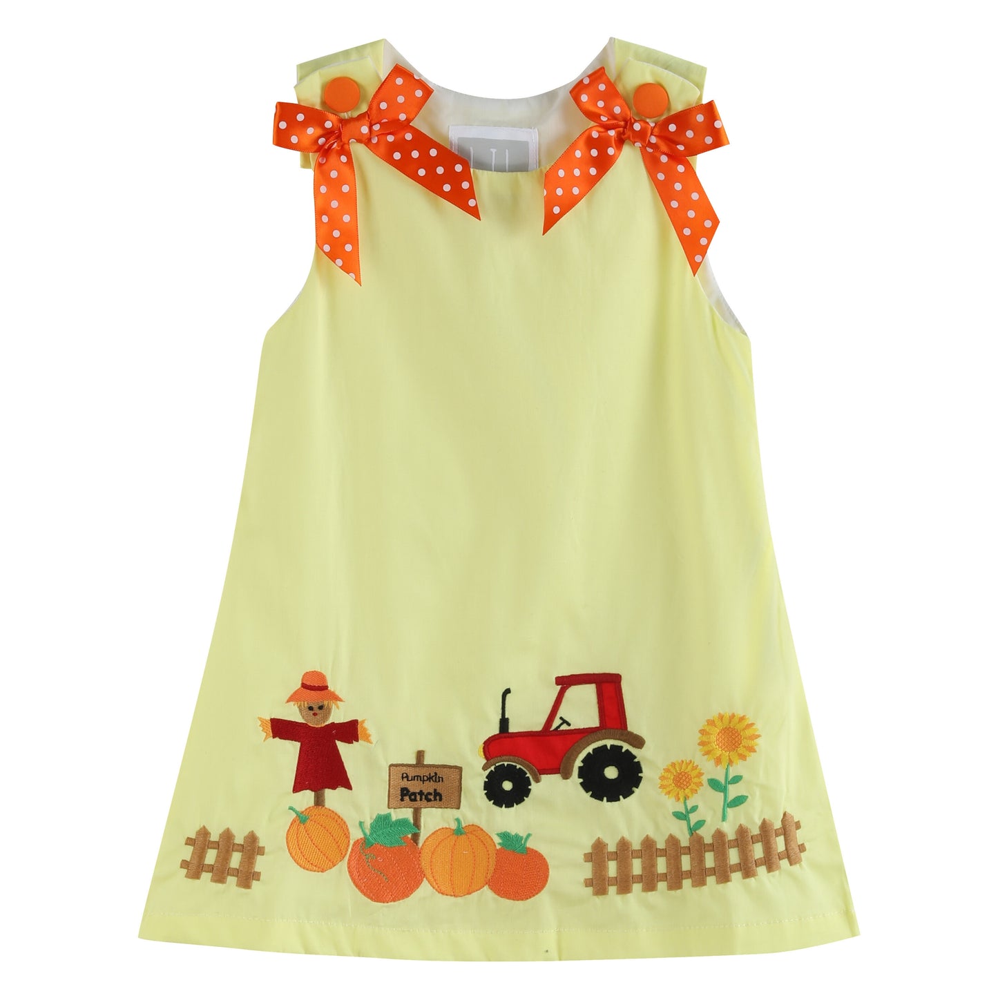 Yellow Pumpkin Patch Bow Dress