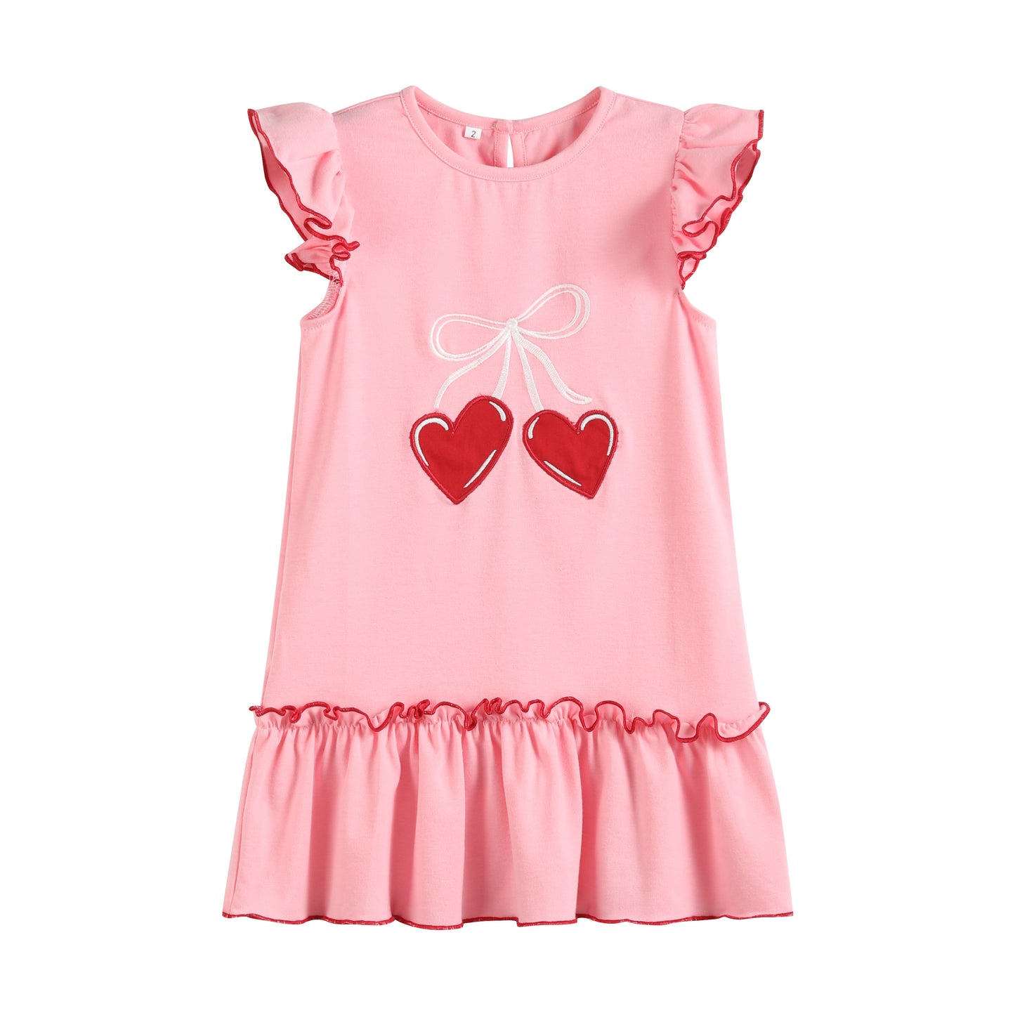 Pink Heart Ruffle Valentine Dress
