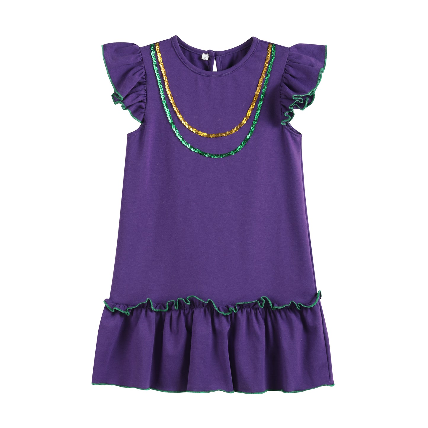 Purple Sequin Beaded Dress