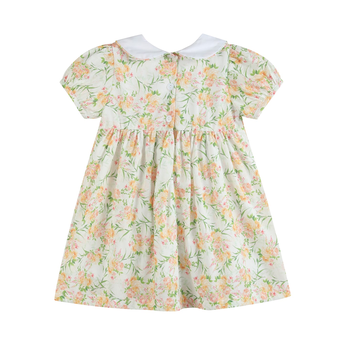 Floral Smocked Collared Dress