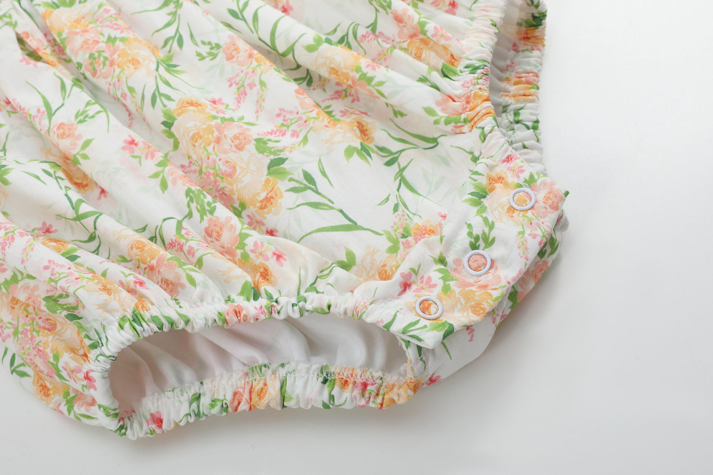 Floral Smocked Collared Bubble Romper