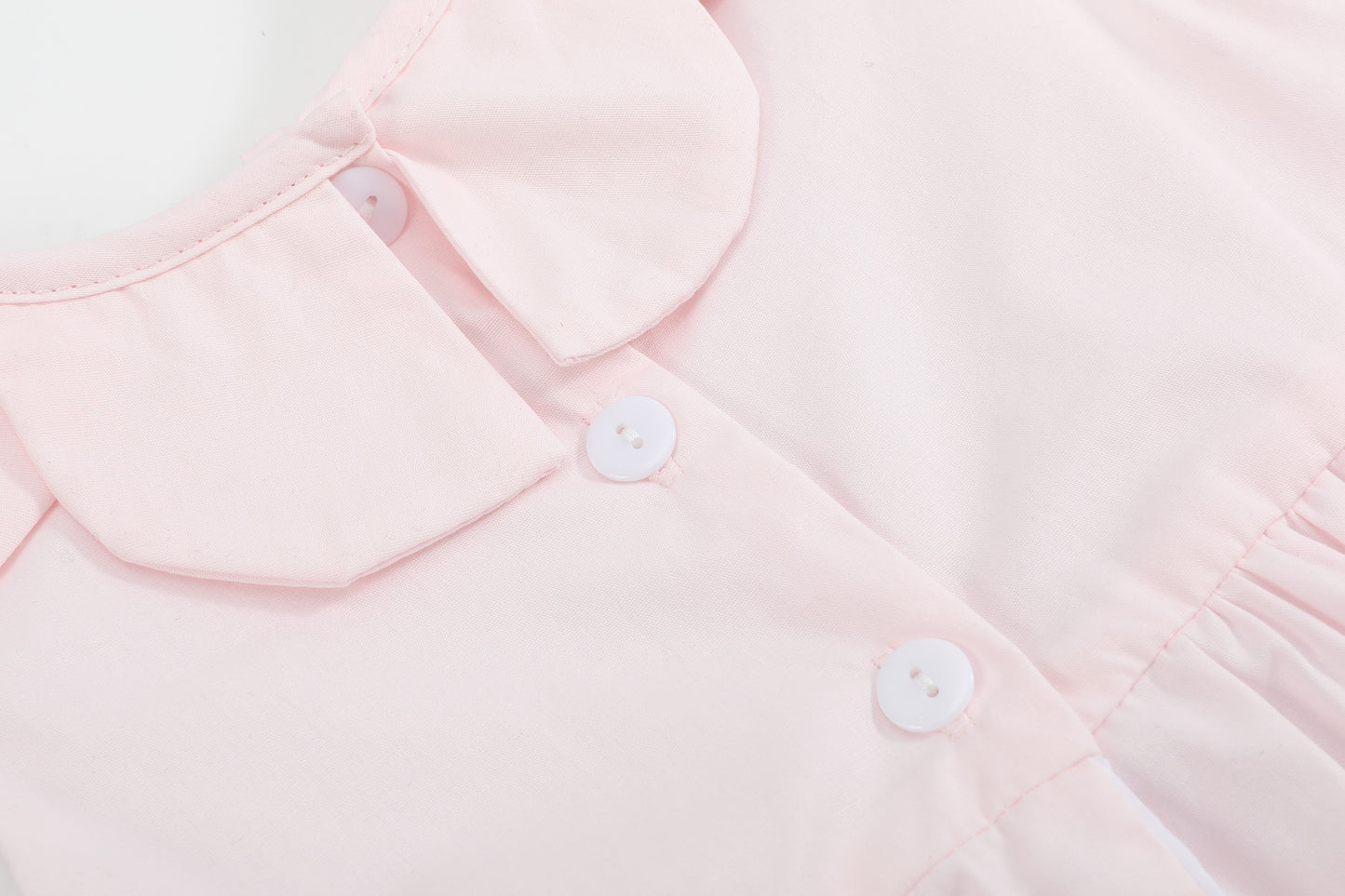 Pink Petal Collared Smocked Bubble Romper