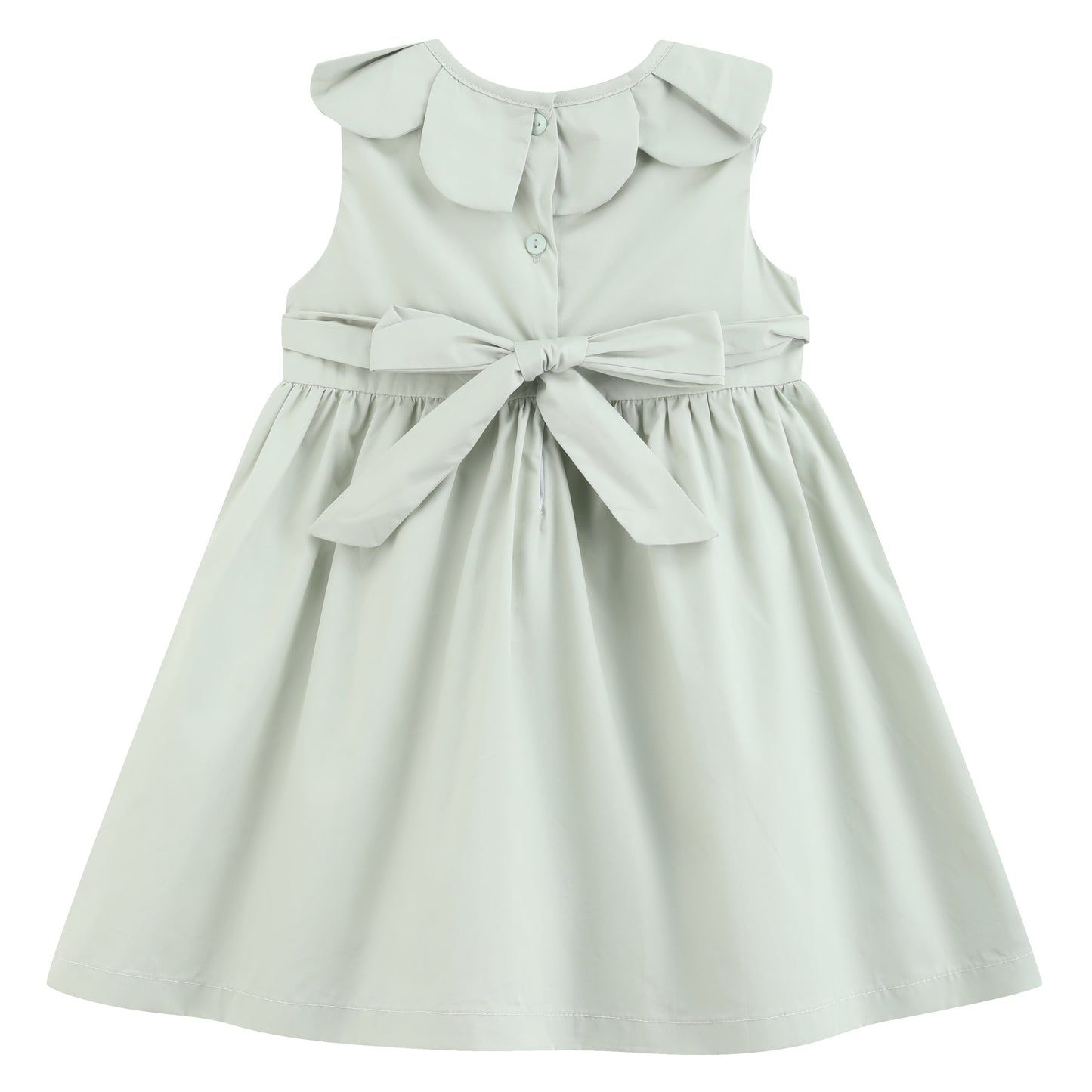 Sage Green Puppy Dog Petal Smocked Dress
