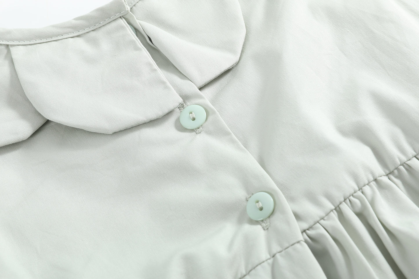 Sage Green Puppy Dog Petal Smocked Romper