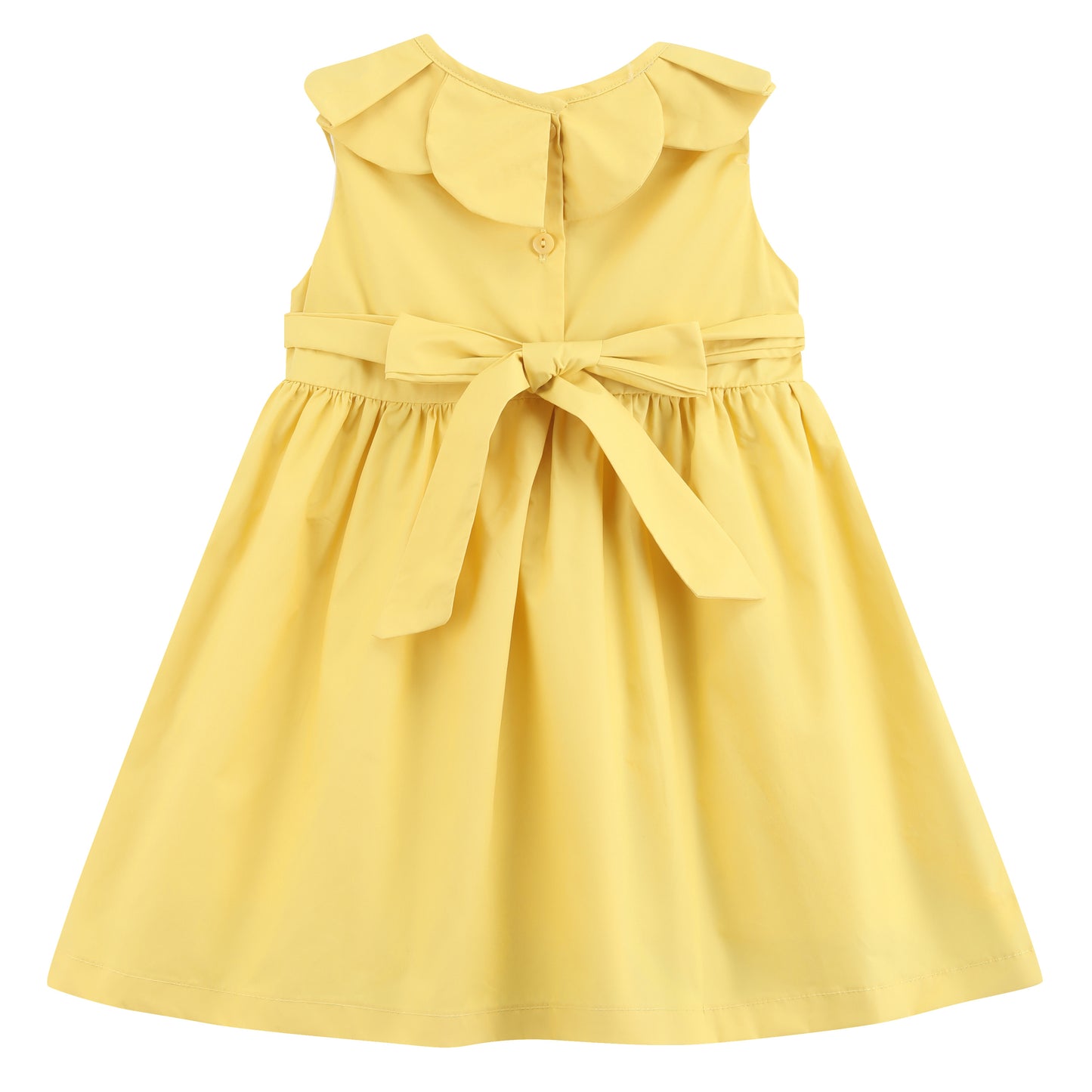 Golden Wheat Pumpkin Smocked Petal Collar Dress