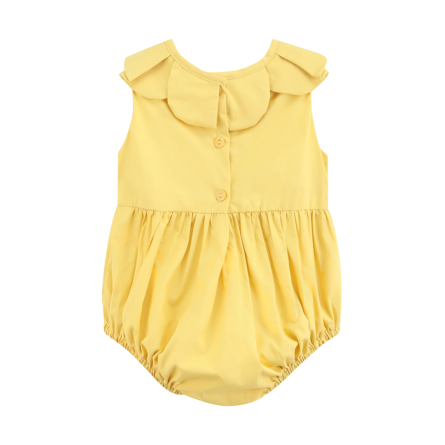 Golden Wheat Pumpkin Smocked Petal Collar Romper