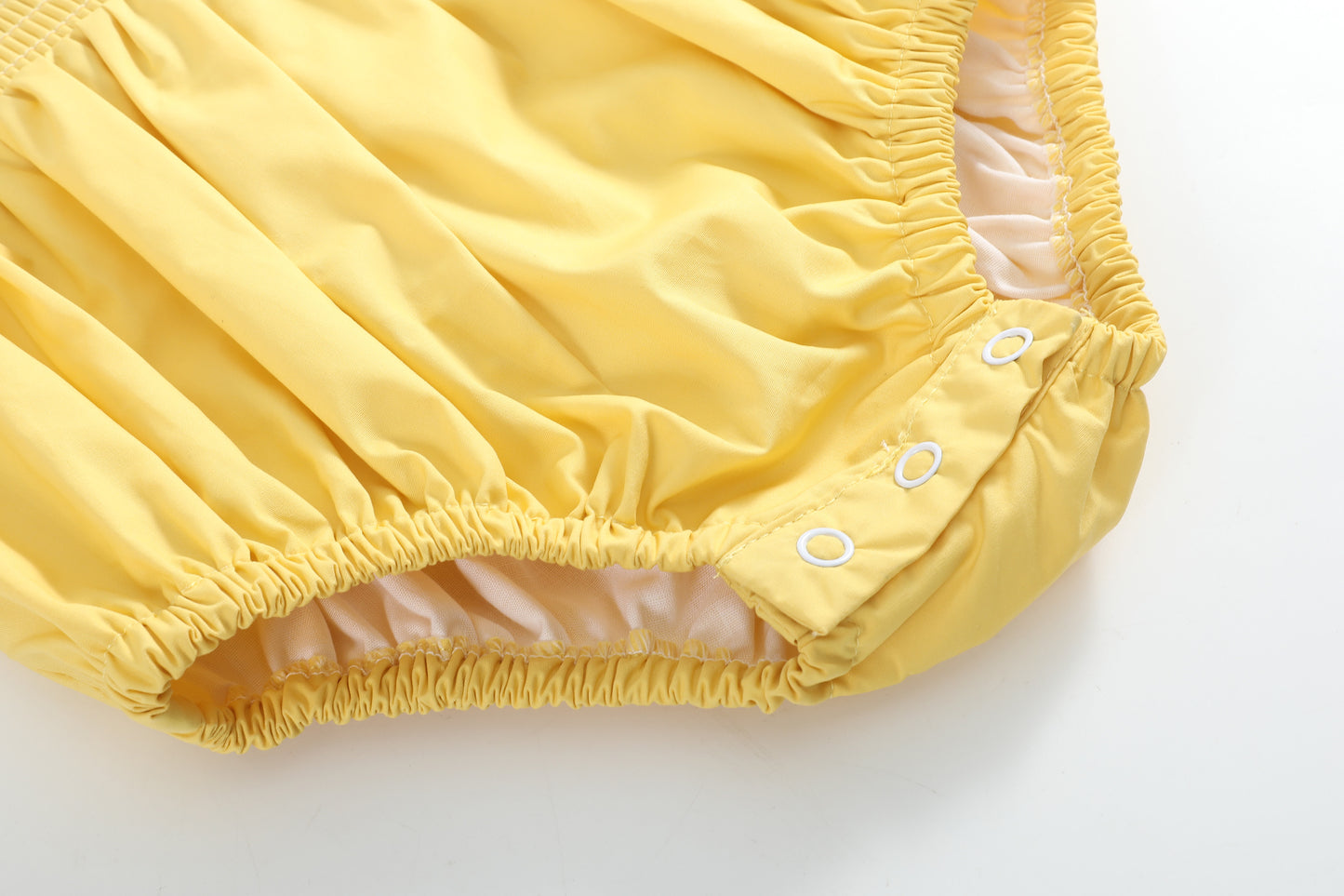 Golden Wheat Pumpkin Smocked Petal Collar Romper
