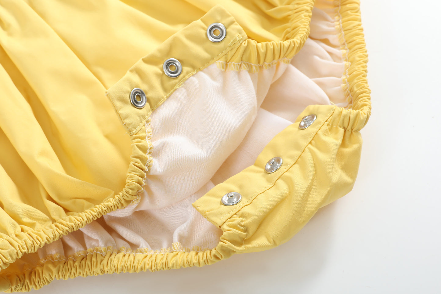 Golden Wheat Pumpkin Smocked Petal Collar Romper