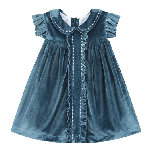 Navy Velvet Holiday Dress