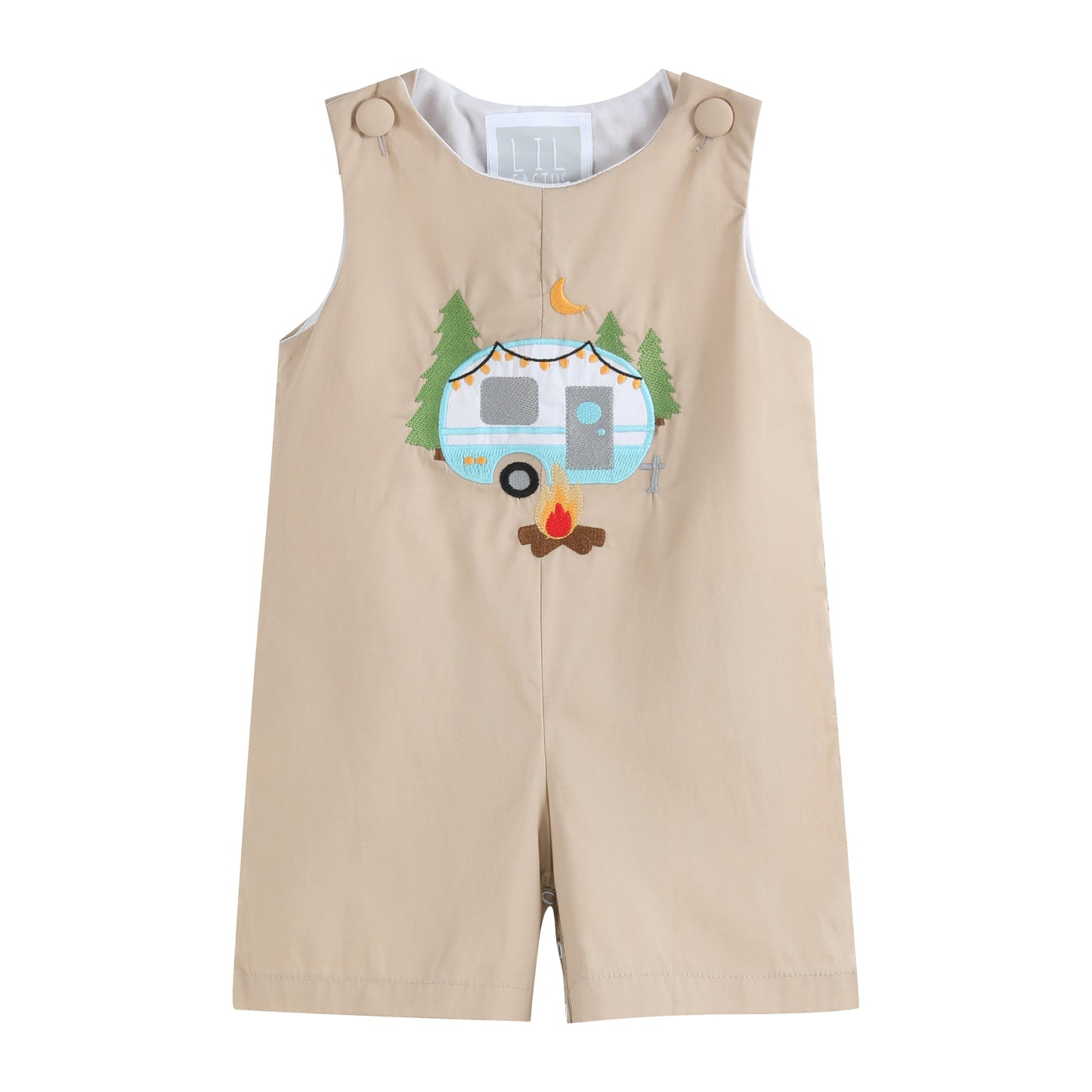 Light Brown Camping Applique Shortall