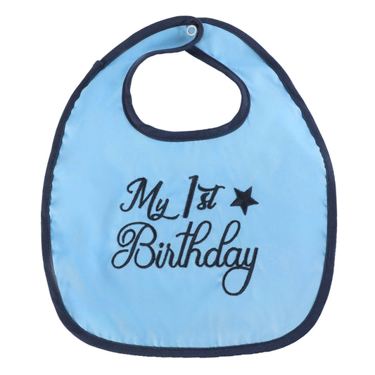 Blue 'My 1st Birthday' Bib
