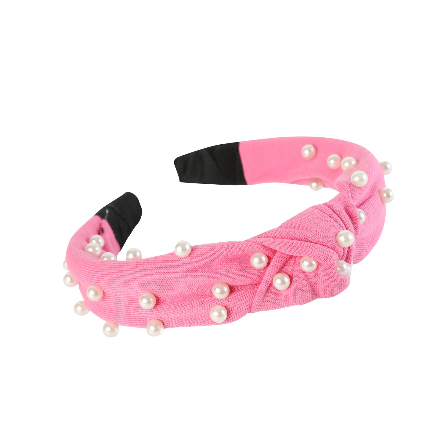 Ruffles - Pink Knotted & Beaded Hard Headband