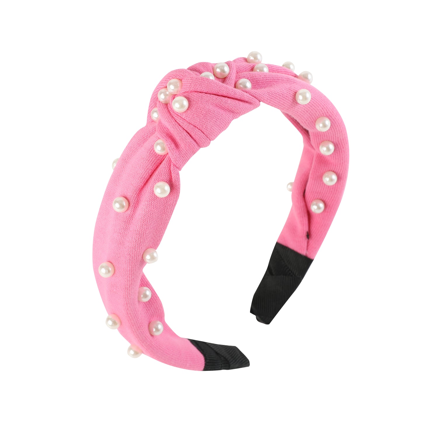 Ruffles - Pink Knotted & Beaded Hard Headband