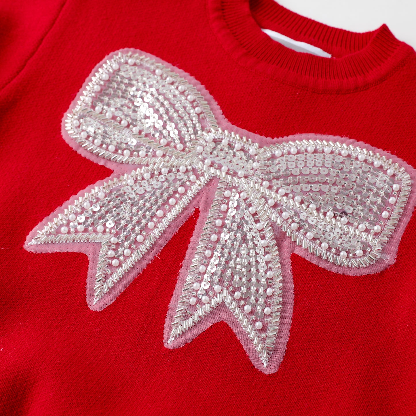 Red Sweater with Glitter Bow