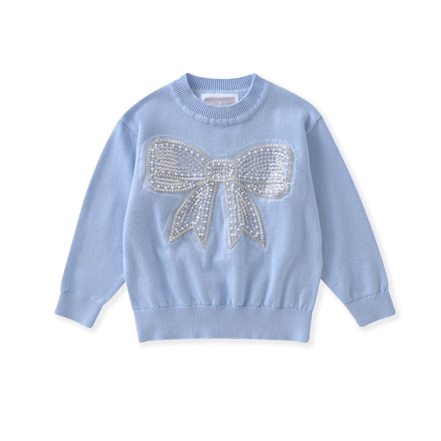 Blue Sparkly Bow Sweater