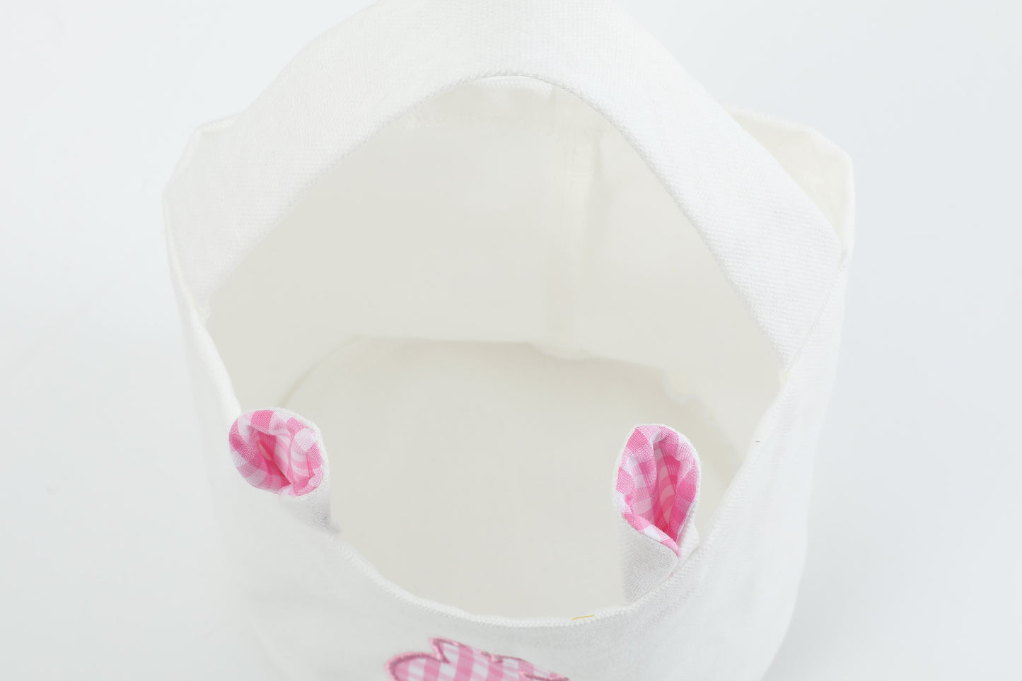 Pink Gingham Easter Bunny Basket