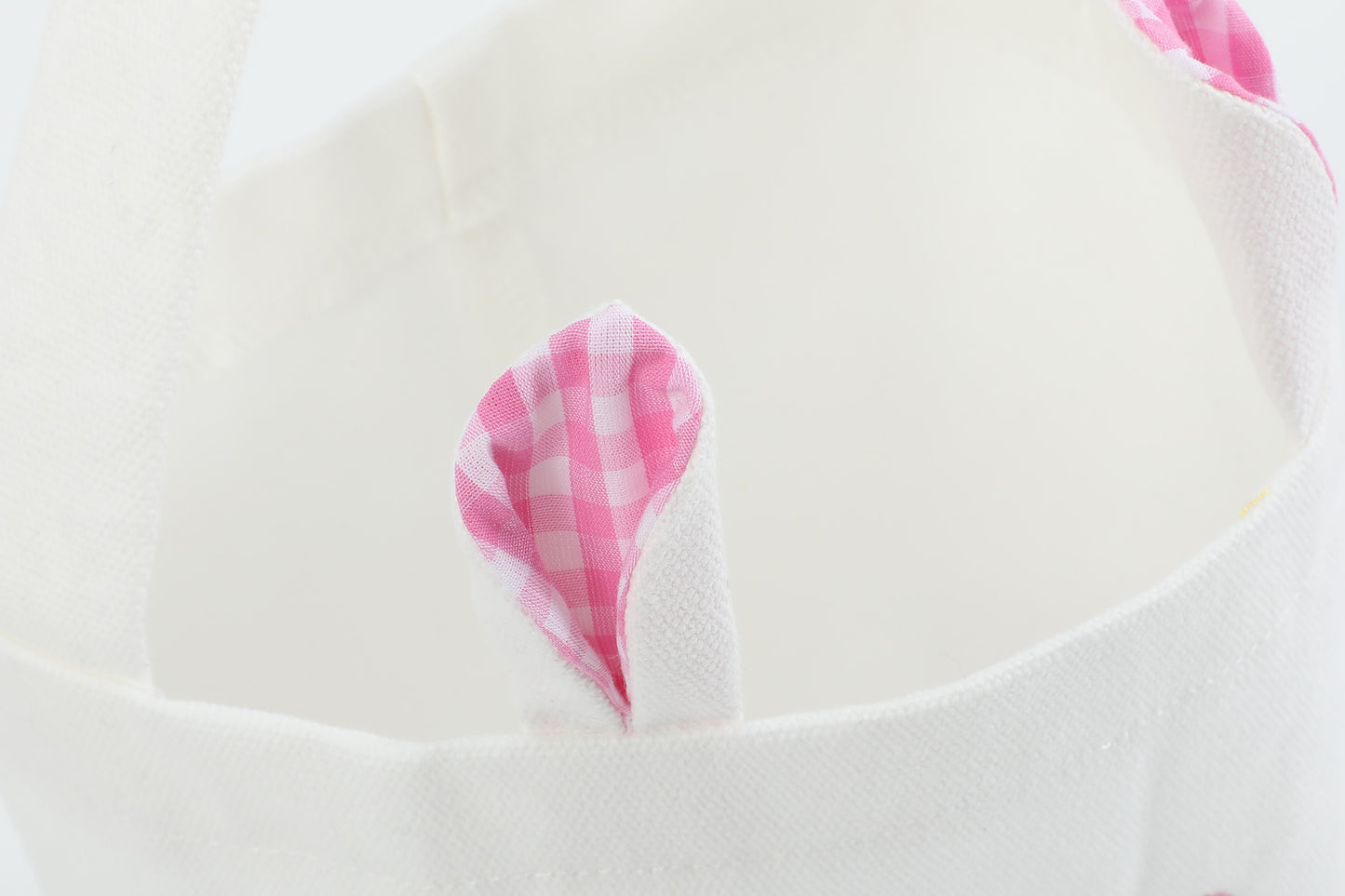 Pink Gingham Easter Bunny Basket