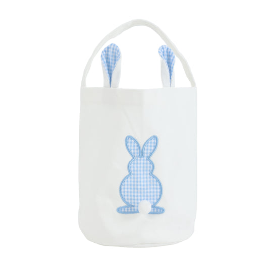 Blue Gingham Easter Bunny Basket