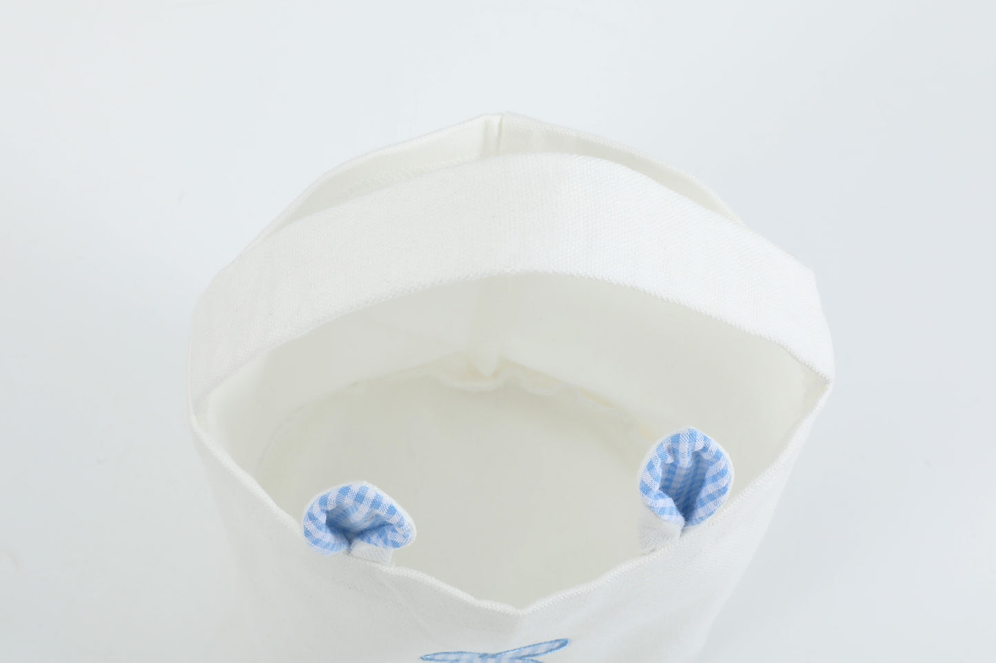 Blue Gingham Easter Bunny Basket