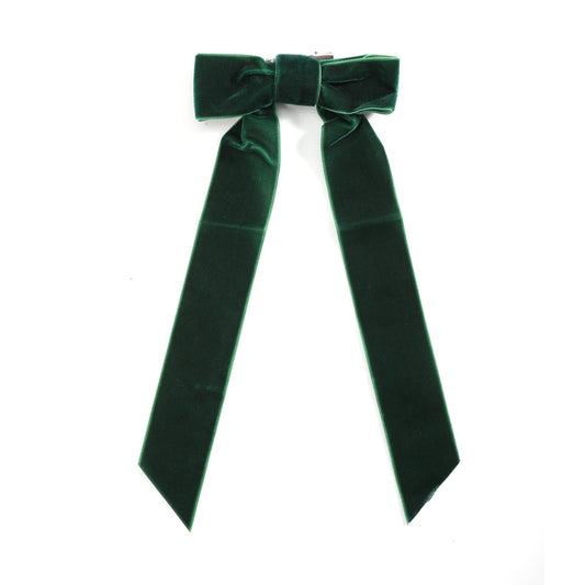 Dark Green Long Tails Hair Bow