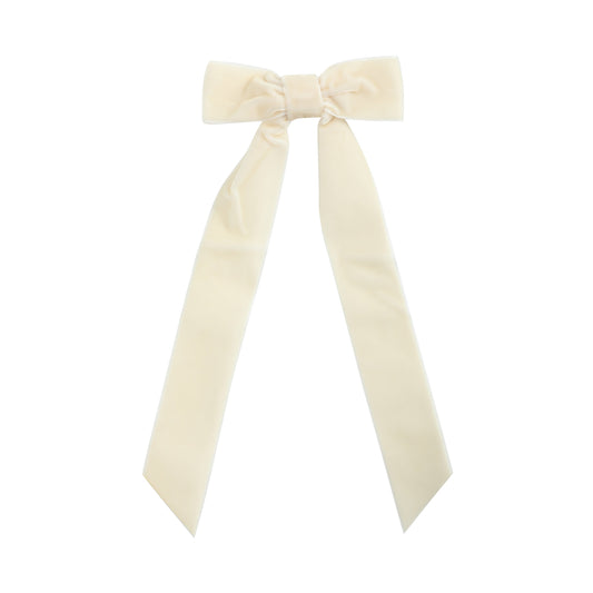 Light Cream Long Tails Hair Bow