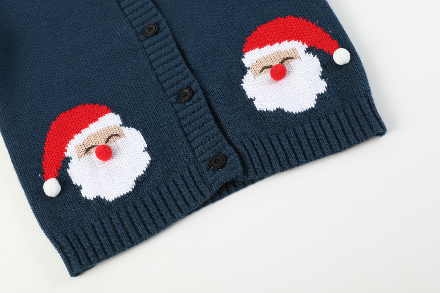 Navy Blue Christmas Santa Knit Cardigan