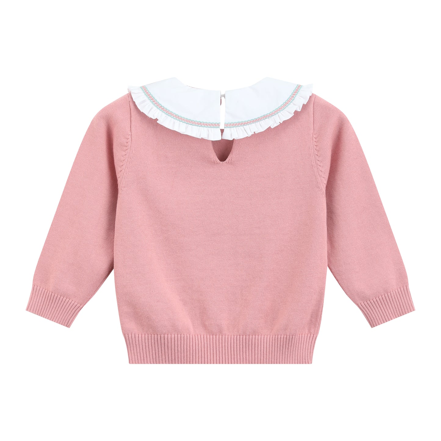 Heirloom Pink Roses Collared Sweater