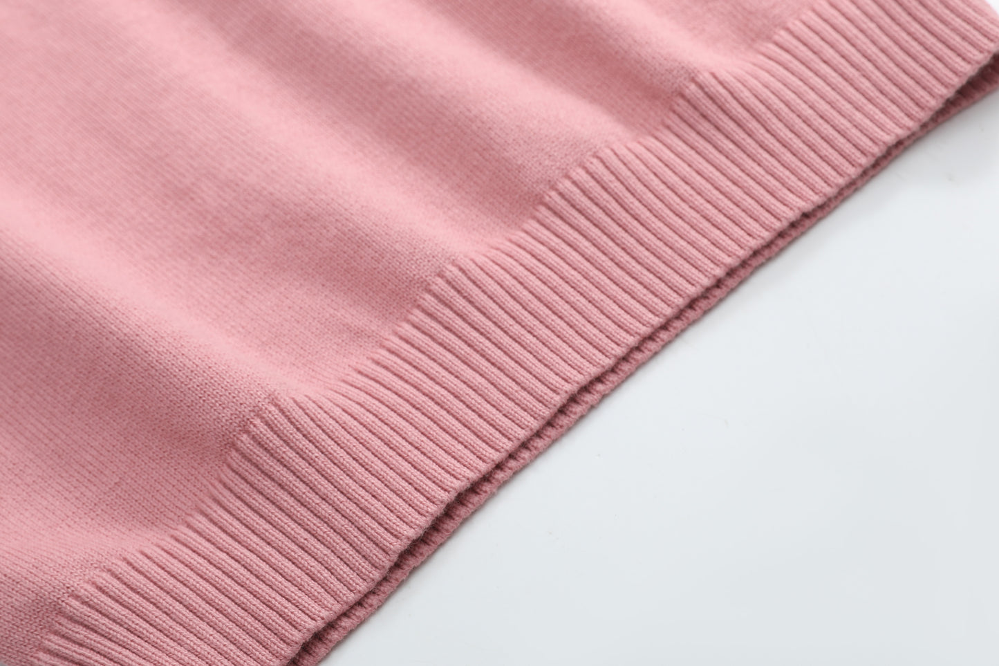 Heirloom Pink Roses Collared Sweater