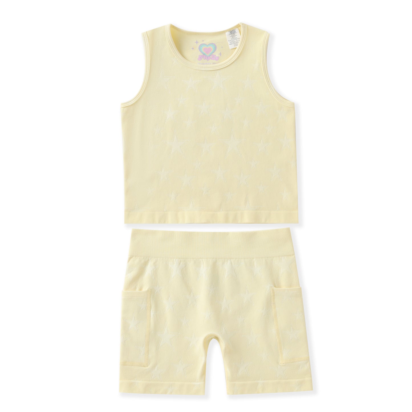 FlipZy - Yellow Yoga Tee and Shorts Set