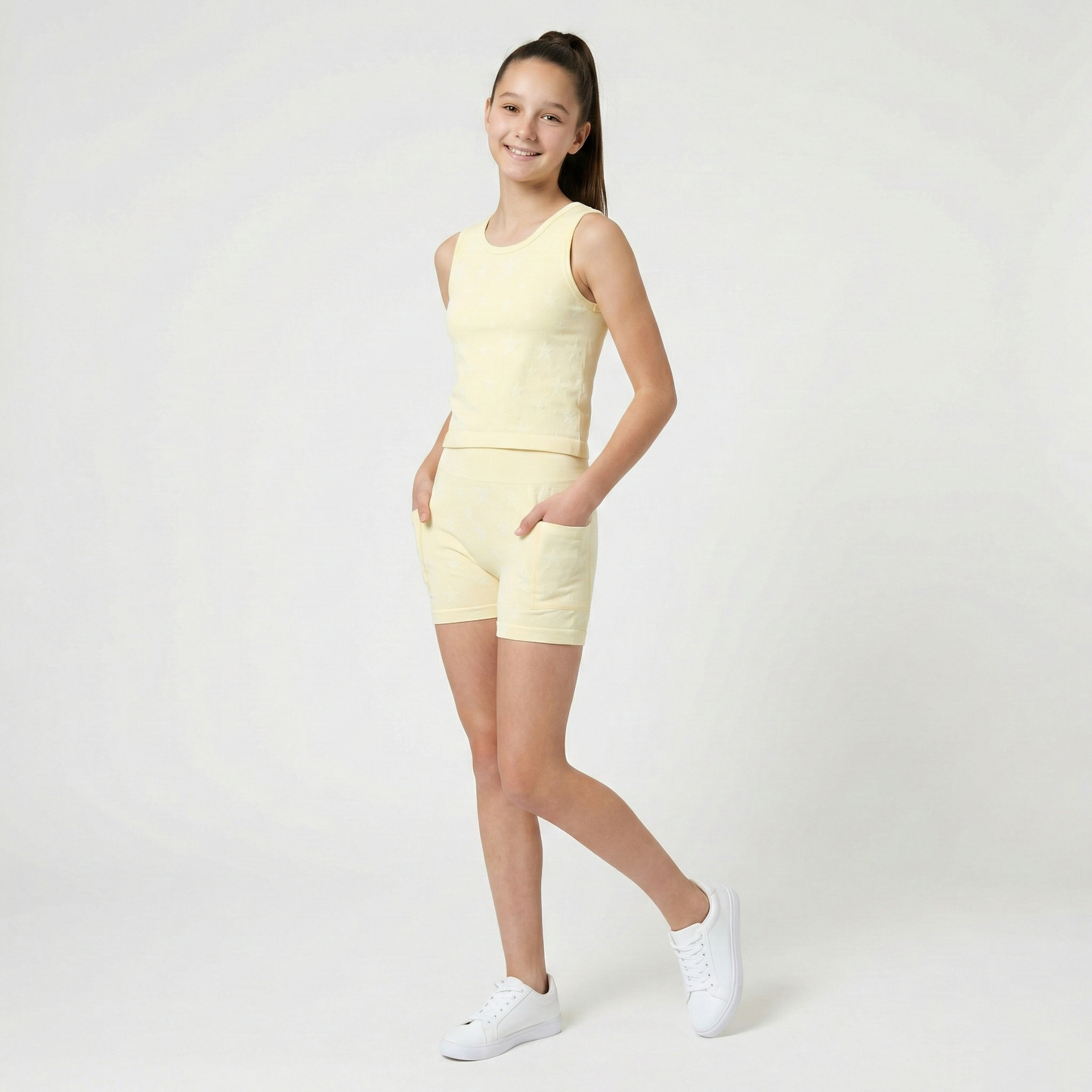 FlipZy - Yellow Yoga Tee and Shorts Set
