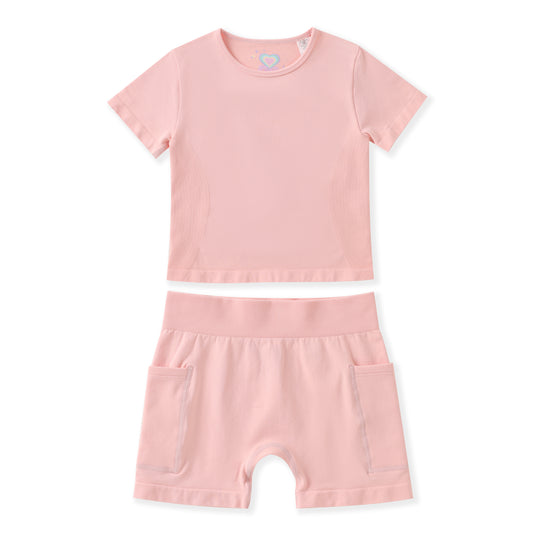 FlipZy - Pink Yoga Tee and Shorts Set