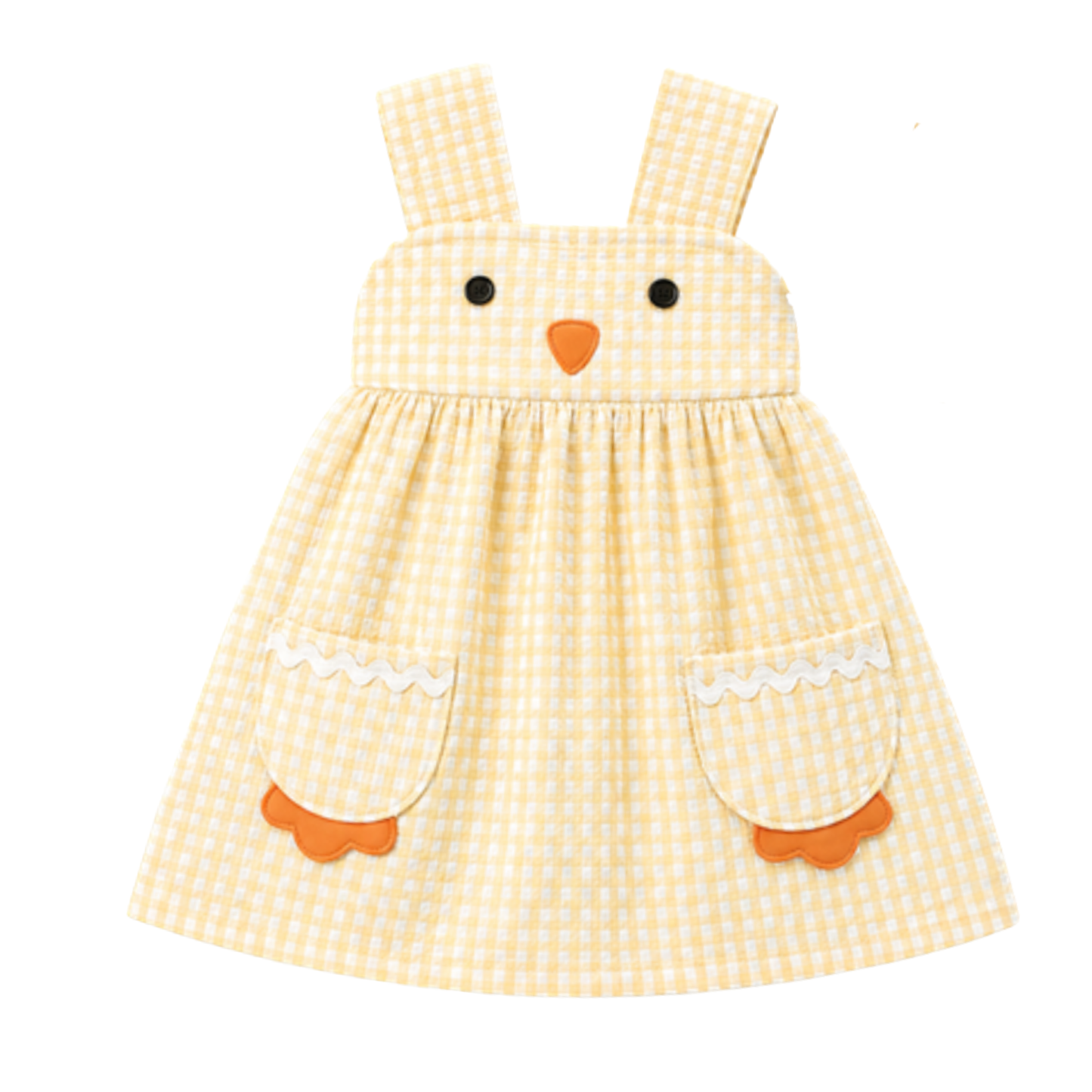 Yellow Gingham Seersucker Cute Chick Dress