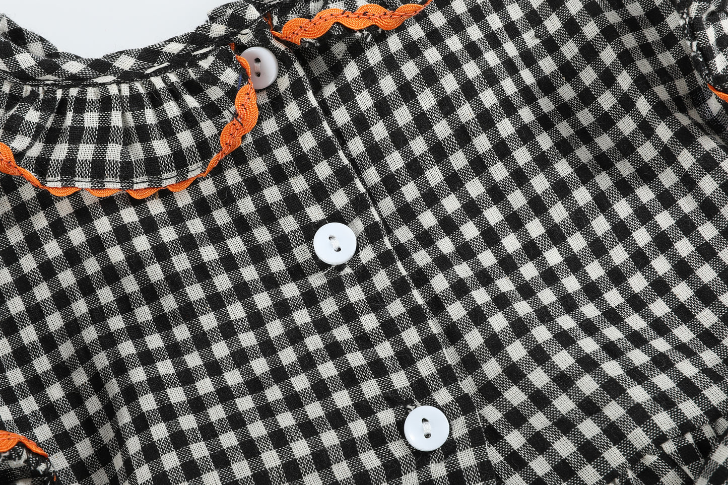 Black Gingham Pumpkin Smocked Dress