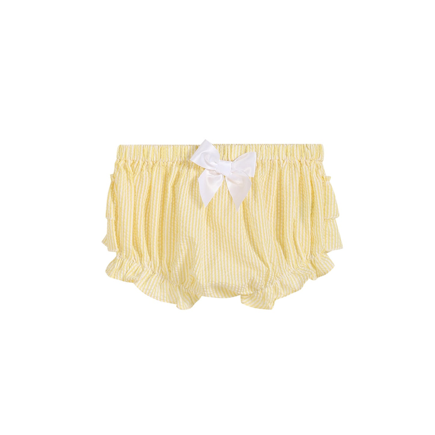 Yellow Seersucker Turtle 2pc Bloomer Set