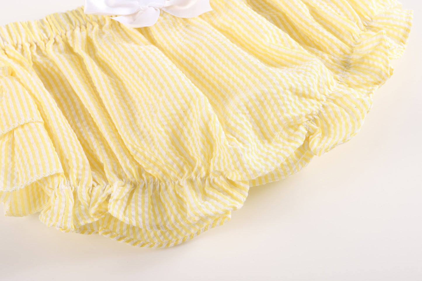 Yellow Seersucker Turtle 2pc Bloomer Set