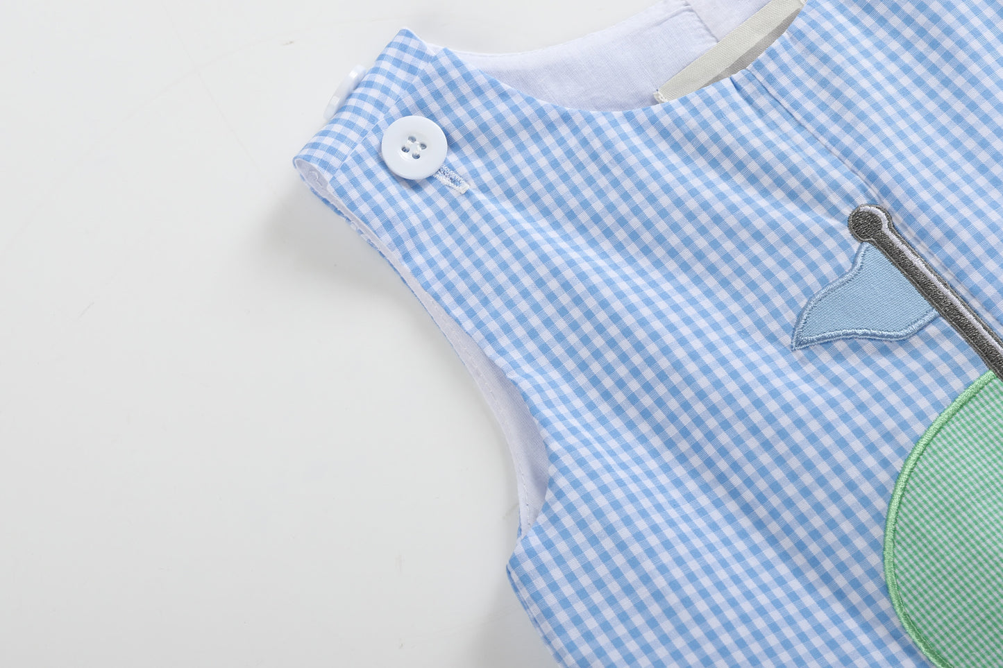 Blue Gingham Golf Hole Shortall