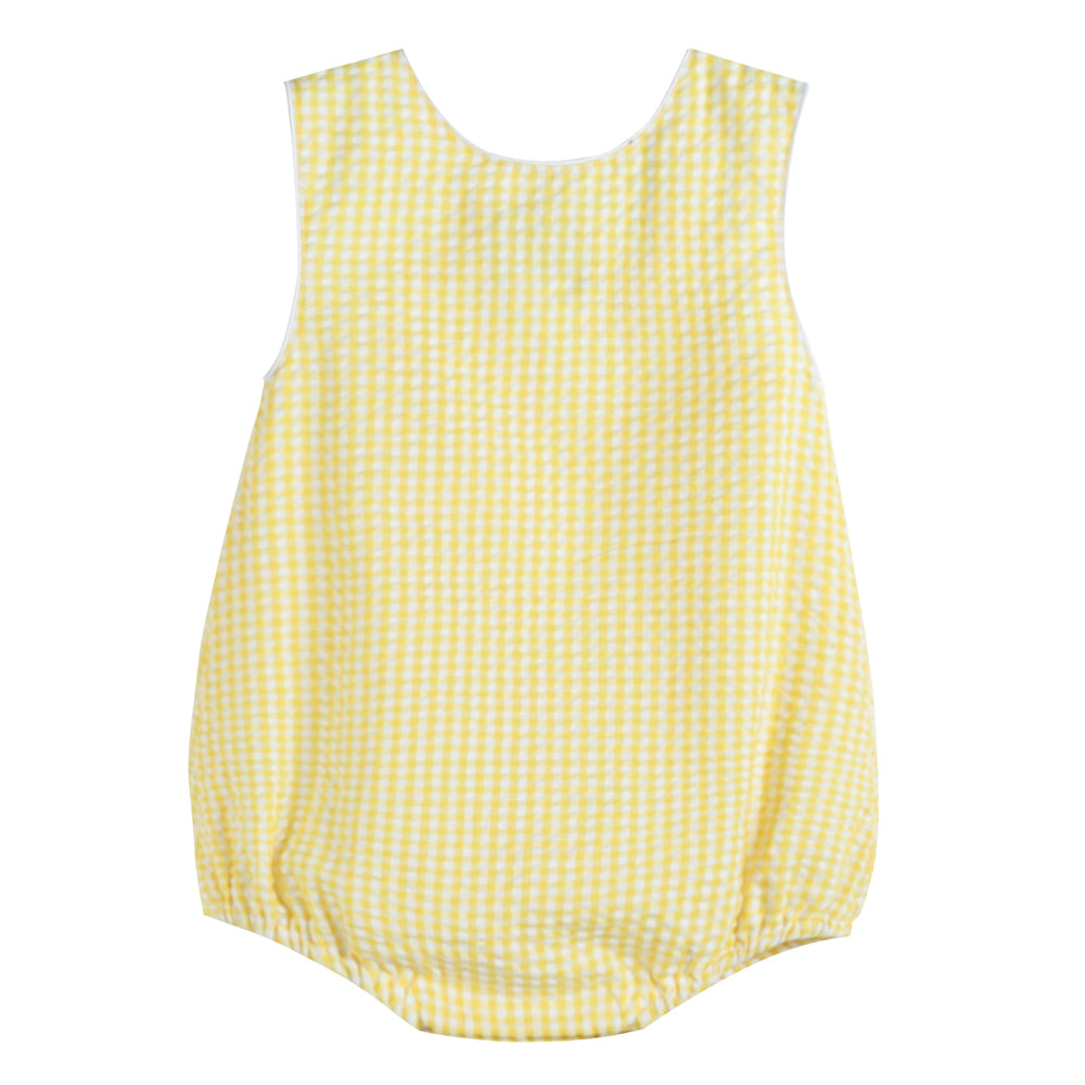 Classic Yellow Gingham Bubble Romper