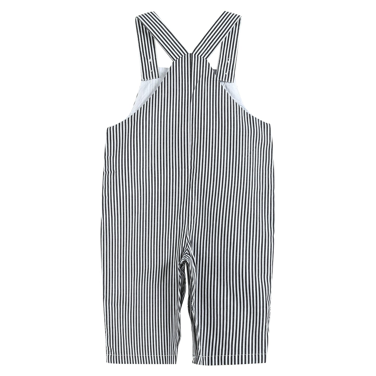 Black Stripe Pumpkin 'Boo' Overalls