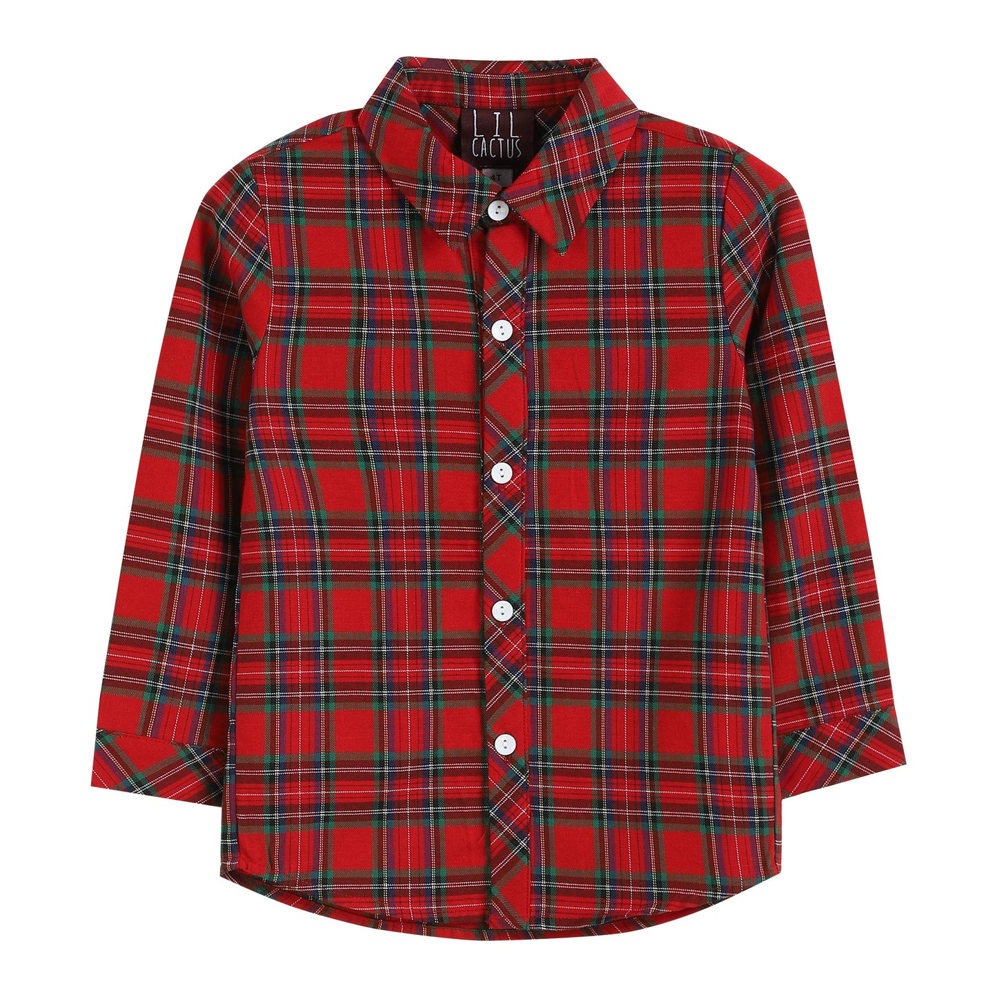Red & Green Gingham Button-Up