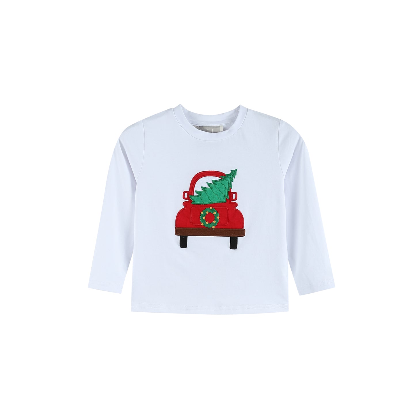 White Christmas Tree Truck Shirt and Red Pants Set