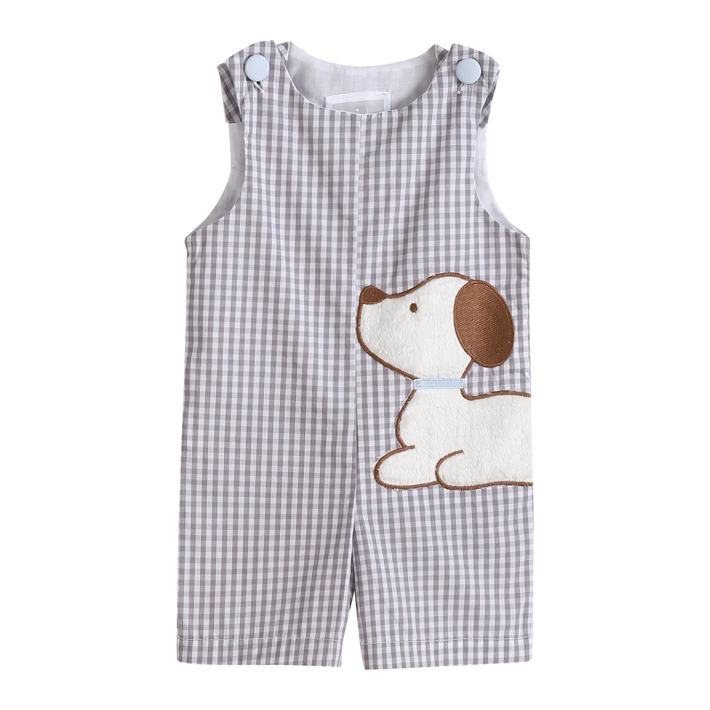 Gray Gingham Puppy Shortalls